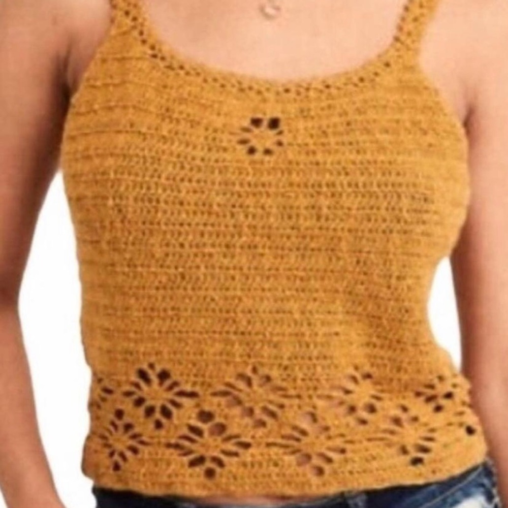 Marigold crochet tank top